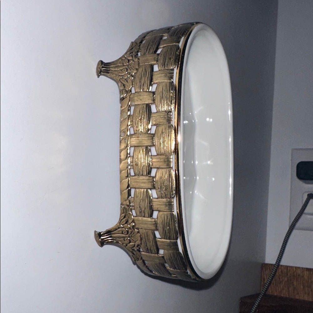 Stylebuilt Gold Basket with Ceramic Insert 24kt Gold Plated